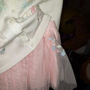 Lace skirt and cardigan